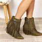 Legend Women's Tassel Wedge Heel Ankle Booties - MegaSuperStar