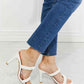 MMShoes In Love Double Braided Block Heel Sandal in White - MegaSuperStar