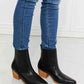 MMShoes Love the Journey Stacked Heel Chelsea Boot in Black - MegaSuperStar