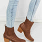 MMShoes Love the Journey Stacked Heel Chelsea Boot in Chestnut - MegaSuperStar