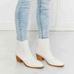 MMShoes Love the Journey Stacked Heel Chelsea Boot in White - MegaSuperStar