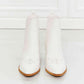 MMShoes Love the Journey Stacked Heel Chelsea Boot in White - MegaSuperStar