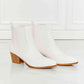 MMShoes Love the Journey Stacked Heel Chelsea Boot in White - MegaSuperStar