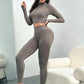 Mock Neck Top and Active Leggings Set - MegaSuperStar