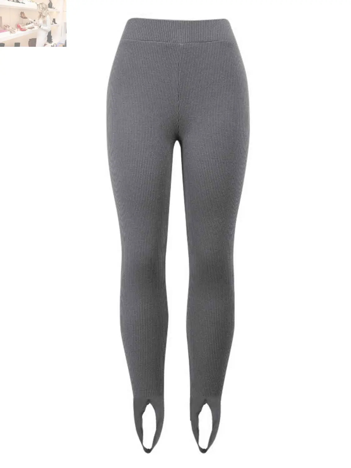 Ribbed Mid Waist Leggings - MegaSuperStar