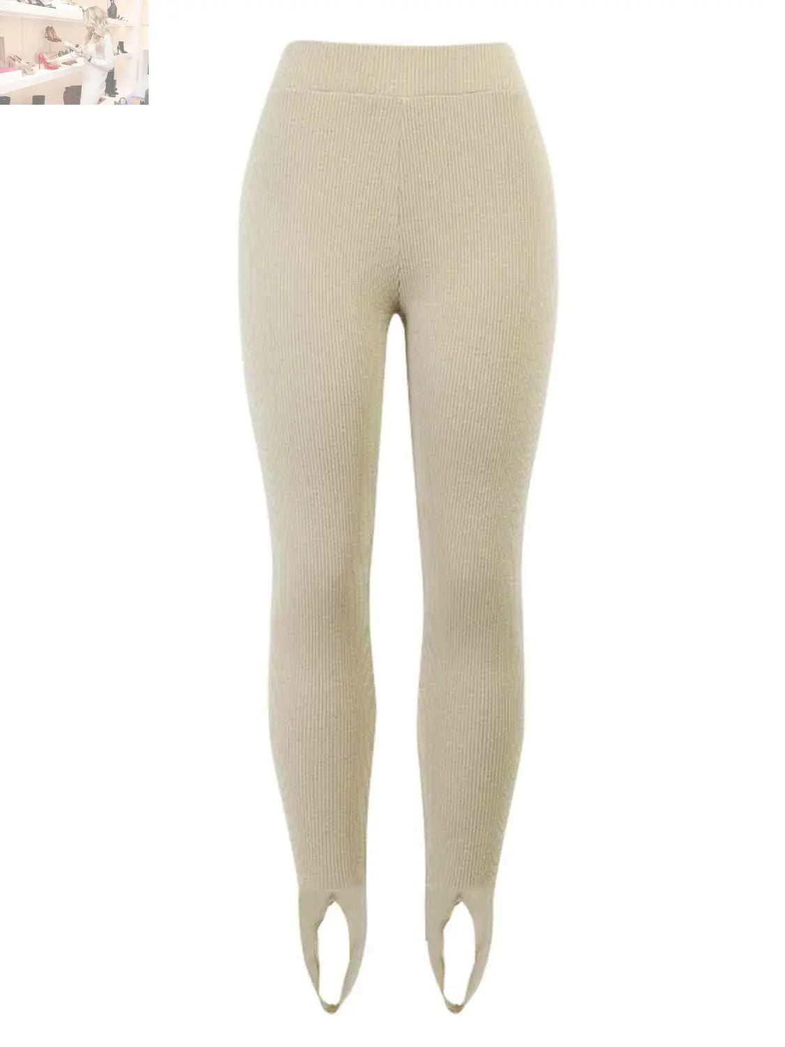 Ribbed Mid Waist Leggings - MegaSuperStar