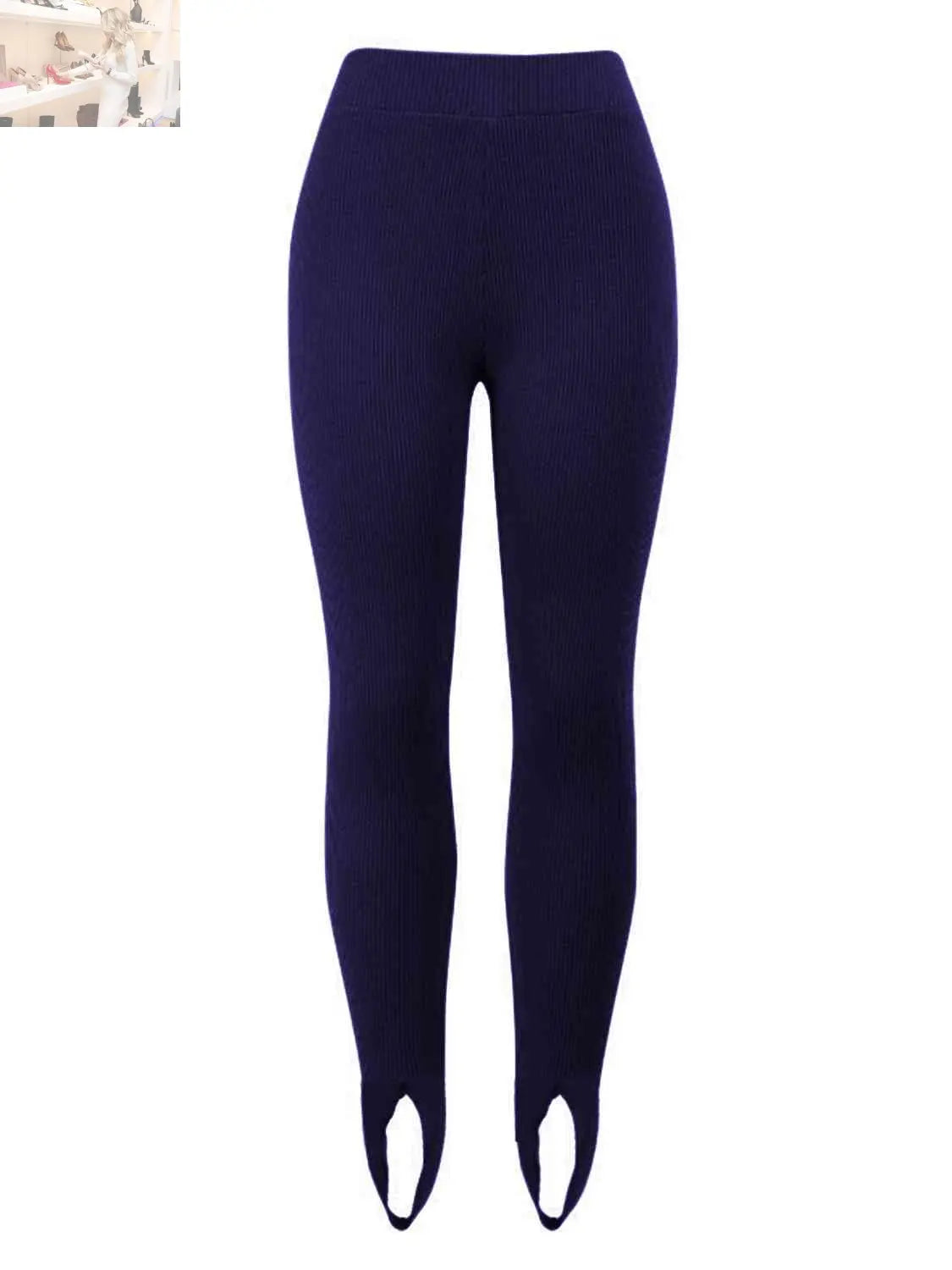 Ribbed Mid Waist Leggings - MegaSuperStar