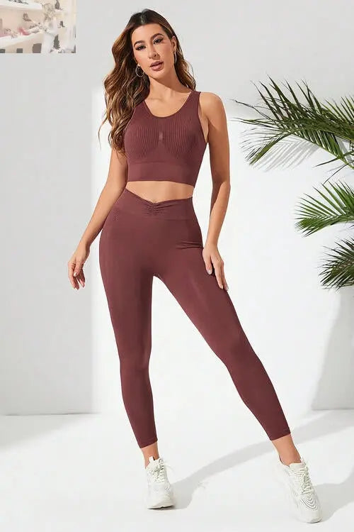 Ribbed Tank and Active Leggings Set - MegaSuperStar