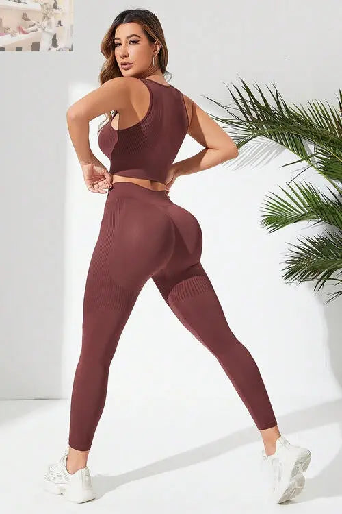 Ribbed Tank and Active Leggings Set - MegaSuperStar