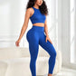 Round Neck Sport Tank and Leggings Set - MegaSuperStar