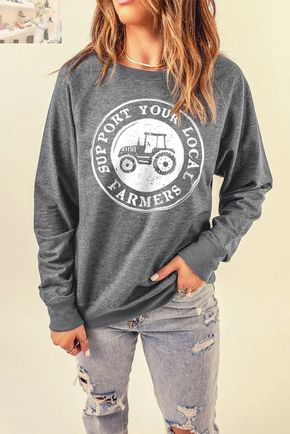 SUPPORT YOUR LOCAL FARMERS Graphic Sweatshirt - MegaSuperStar