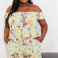 Sew In Love Full Size Pure Delight Floral Off-Shoulder Romper - MegaSuperStar