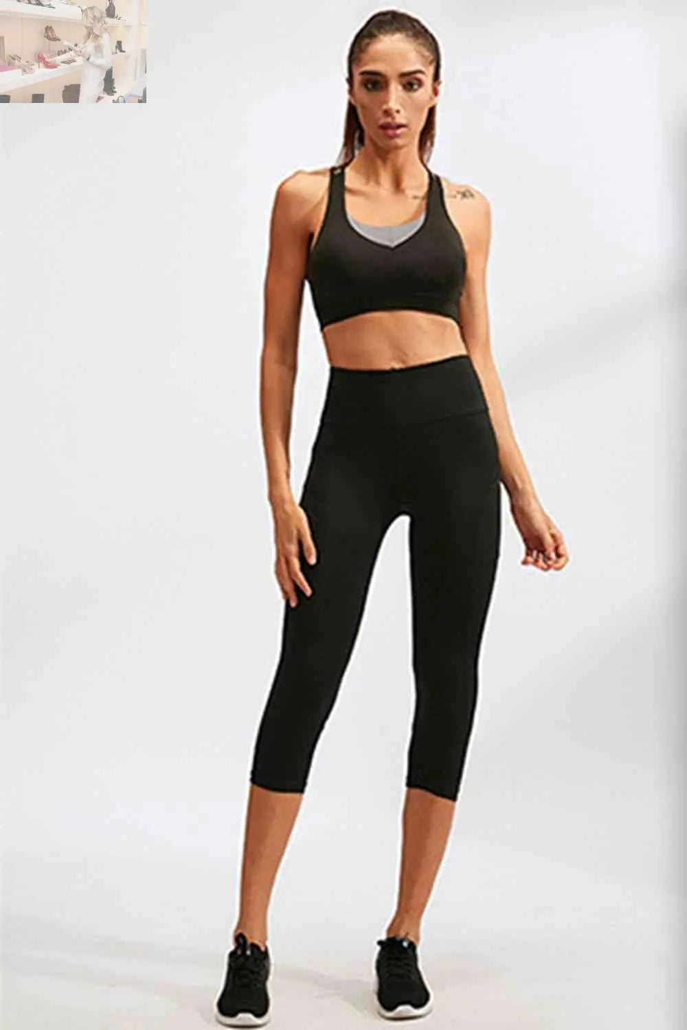 Slim Fit Wide Waistband Active Leggings with Pockets - MegaSuperStar