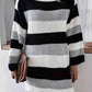 Striped Long Sleeve Mini Sweater Dress - MegaSuperStar