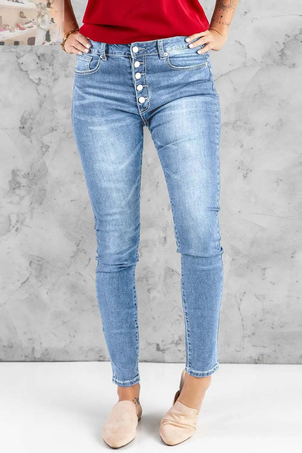 What You Want Button Fly Pocket Jeans - MegaSuperStar