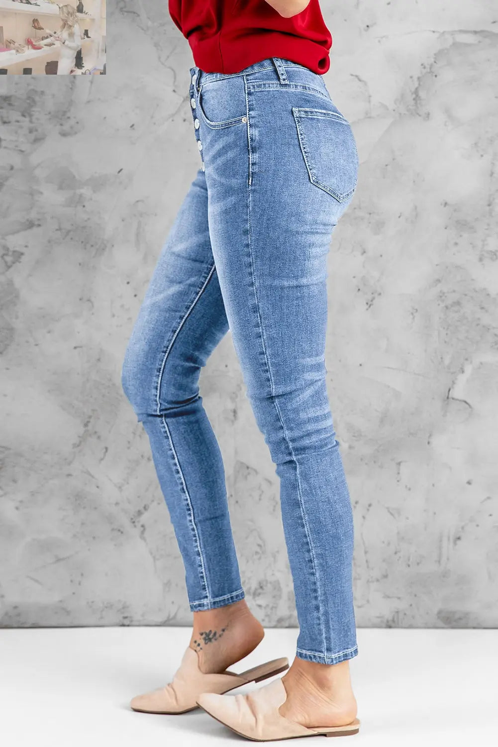 What You Want Button Fly Pocket Jeans - MegaSuperStar