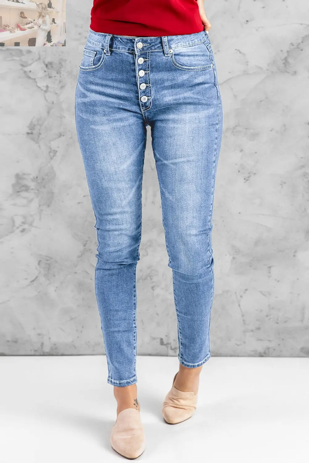 What You Want Button Fly Pocket Jeans - MegaSuperStar