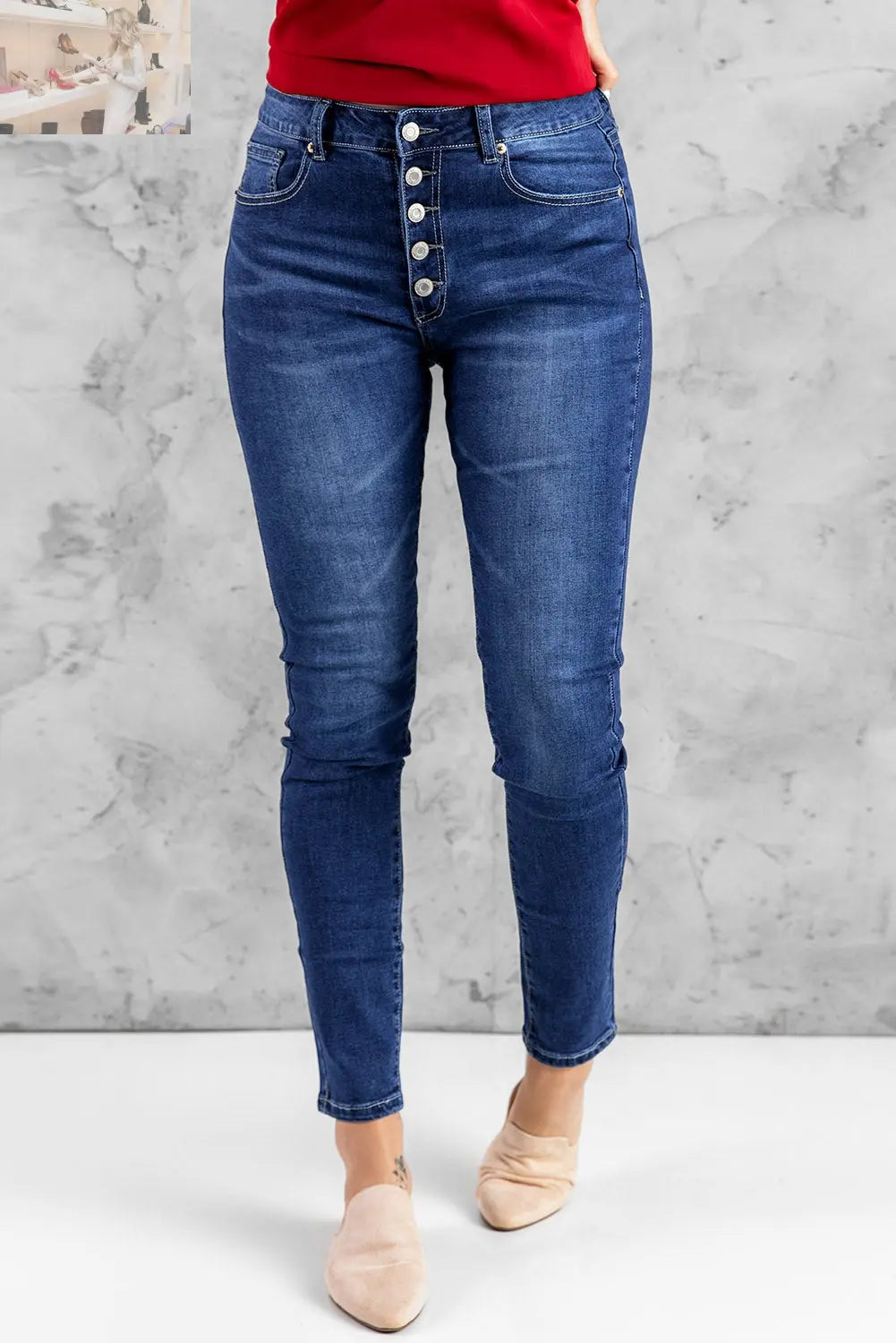 What You Want Button Fly Pocket Jeans - MegaSuperStar