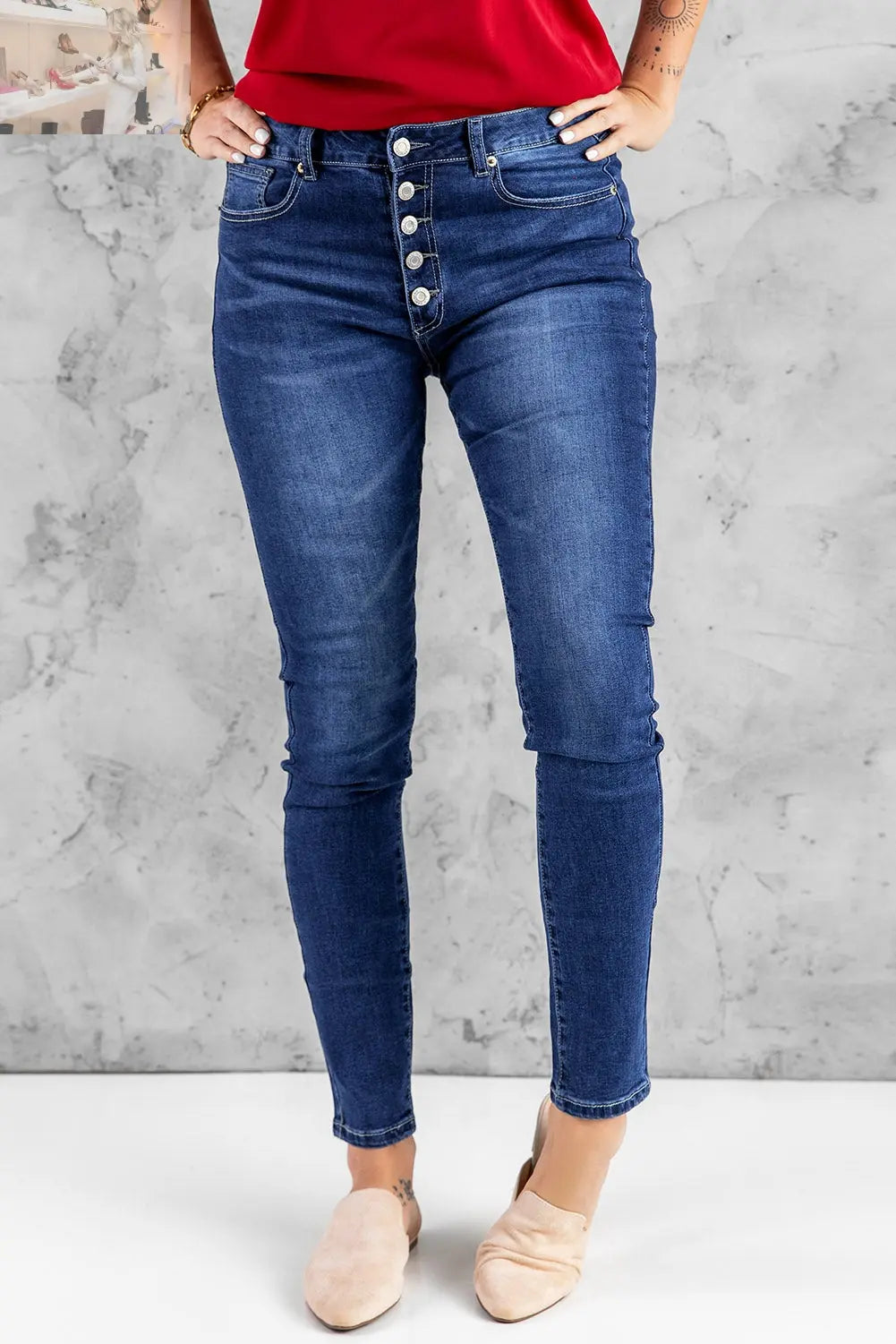 What You Want Button Fly Pocket Jeans - MegaSuperStar