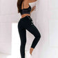 Wide Waistband Lace-Up Leggings - MegaSuperStar