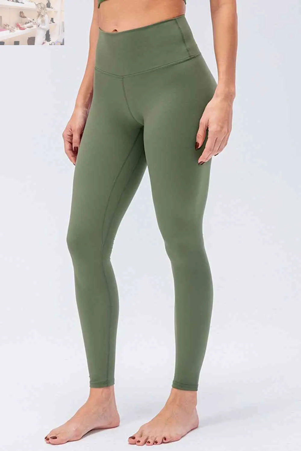 Wide Waistband Slim Fit Active Leggings - MegaSuperStar