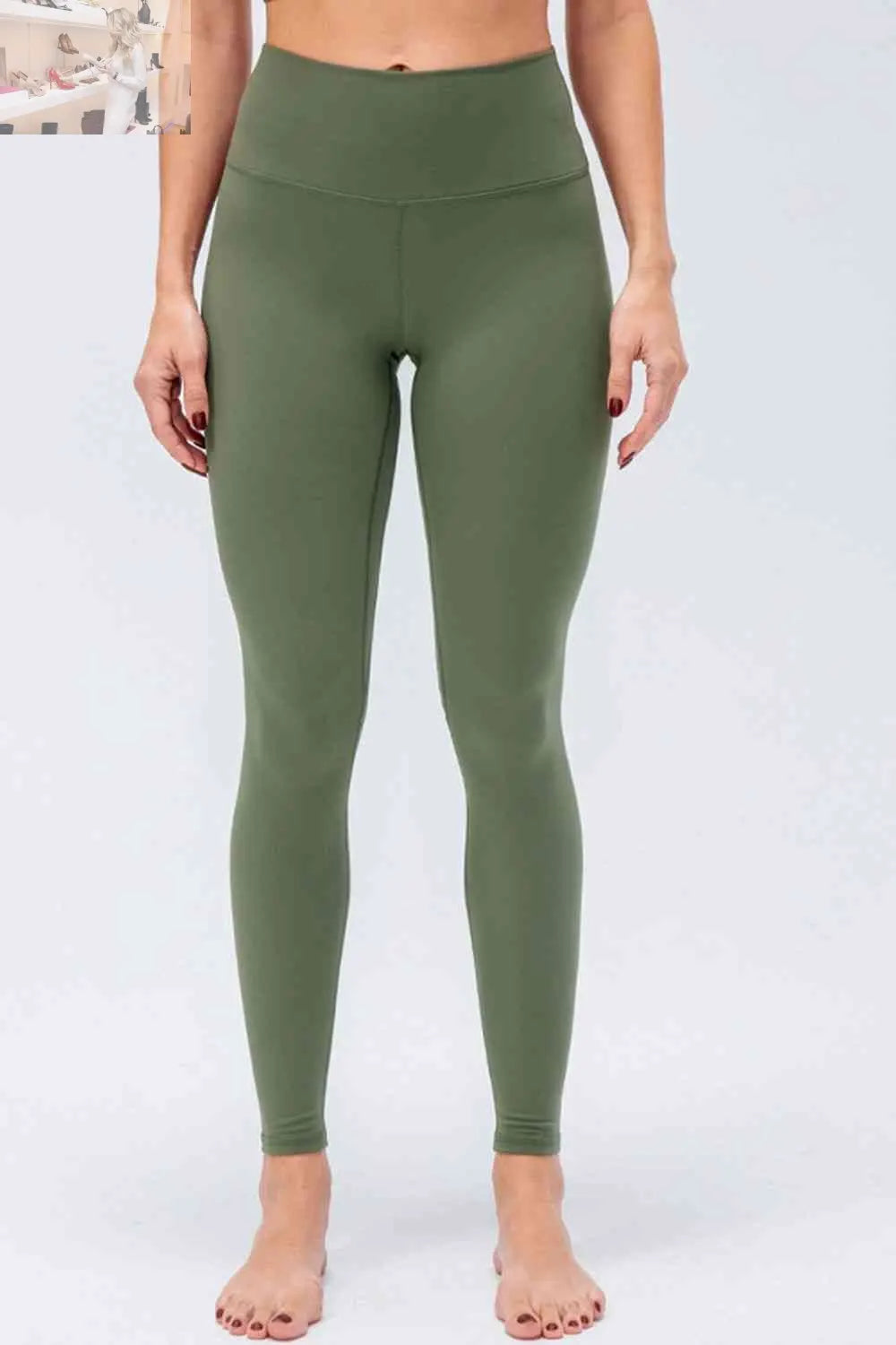 Wide Waistband Slim Fit Active Leggings - MegaSuperStar