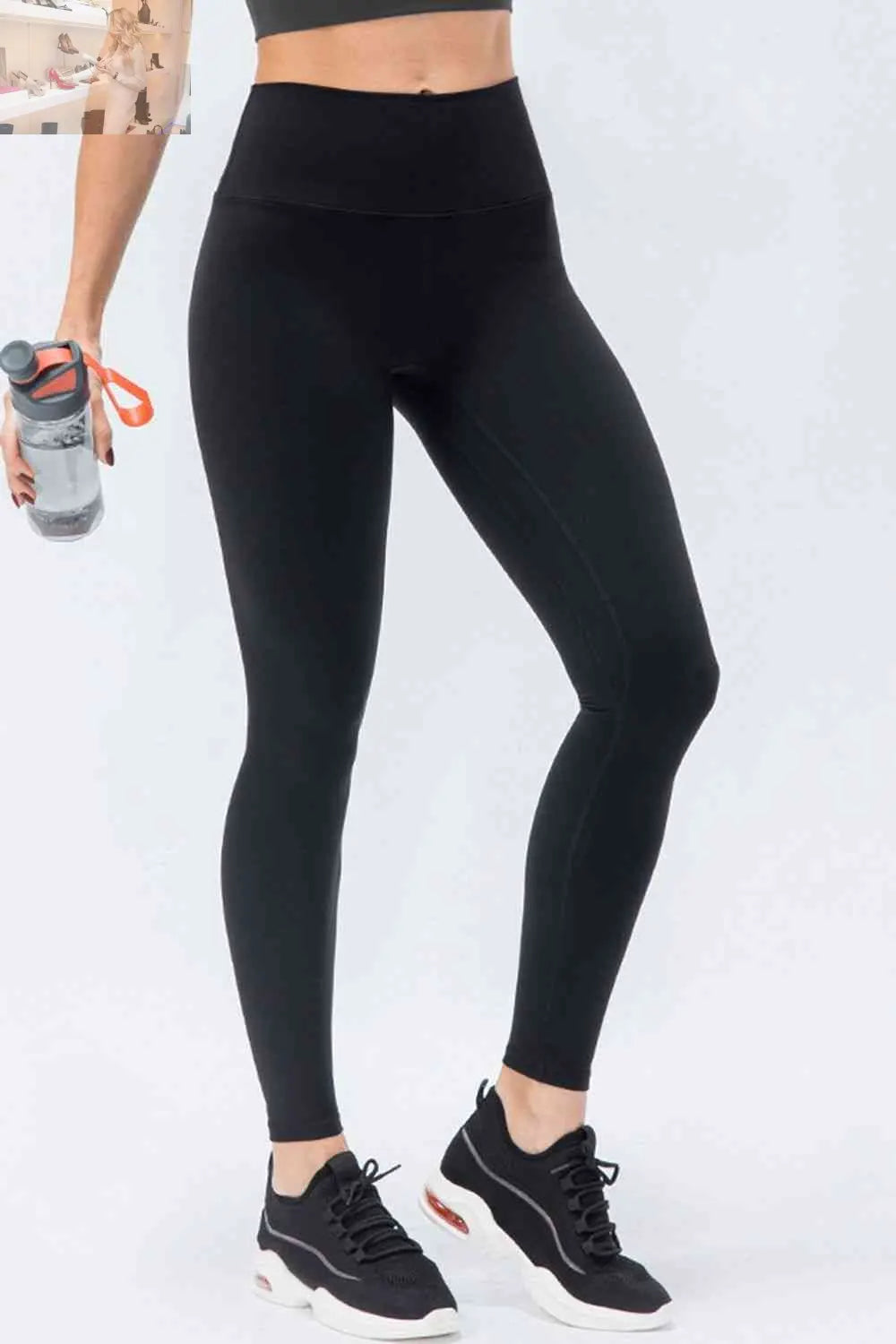 Wide Waistband Slim Fit Active Leggings - MegaSuperStar