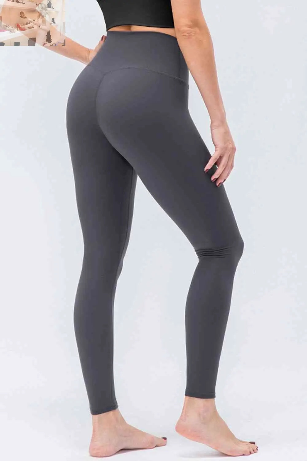 Wide Waistband Slim Fit Active Leggings - MegaSuperStar