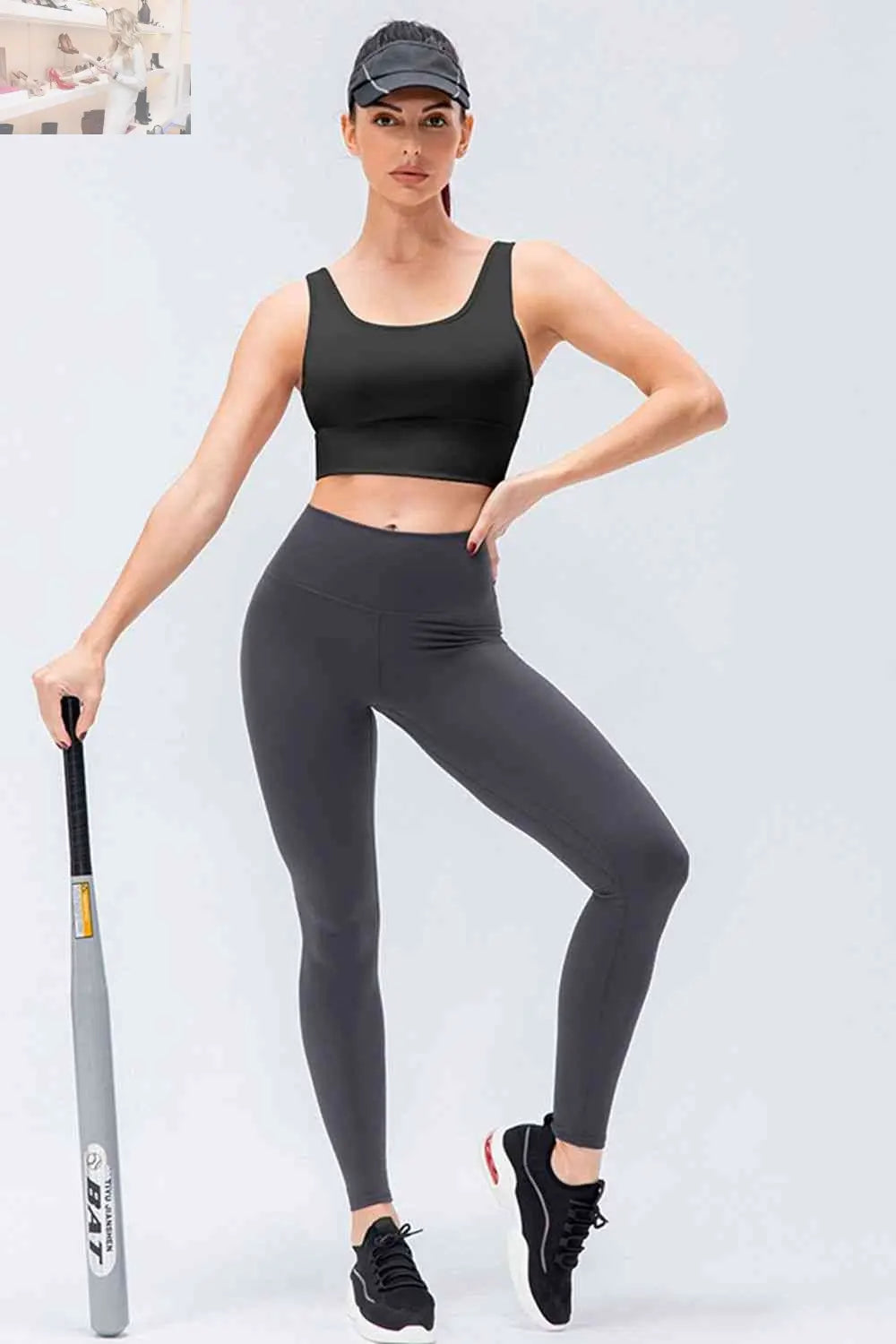 Wide Waistband Slim Fit Active Leggings - MegaSuperStar