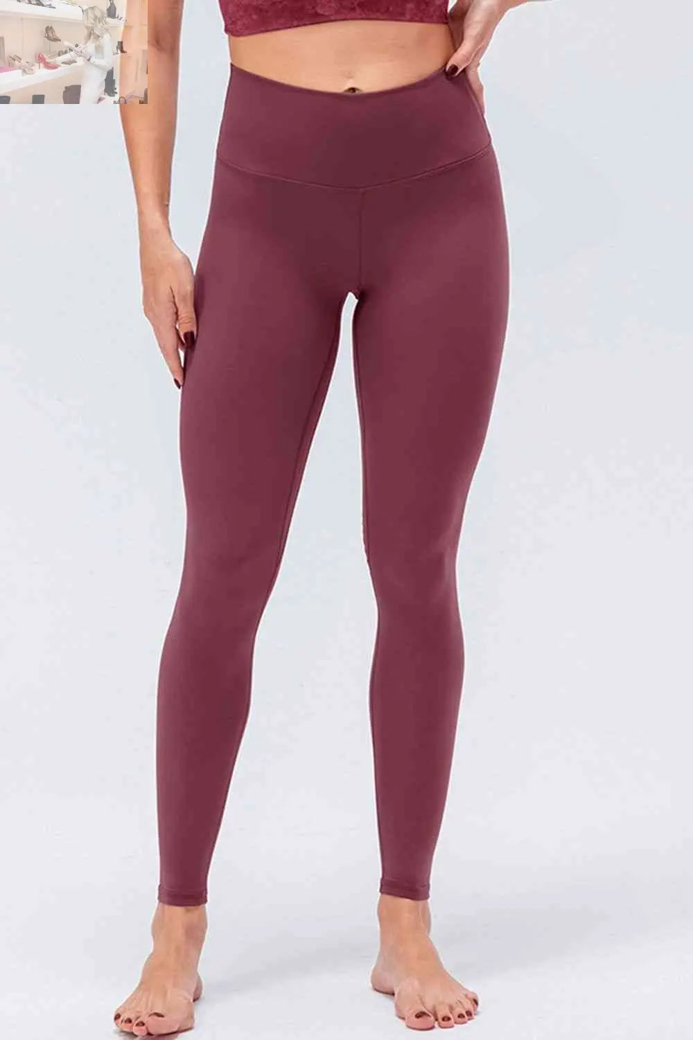 Wide Waistband Slim Fit Active Leggings - MegaSuperStar