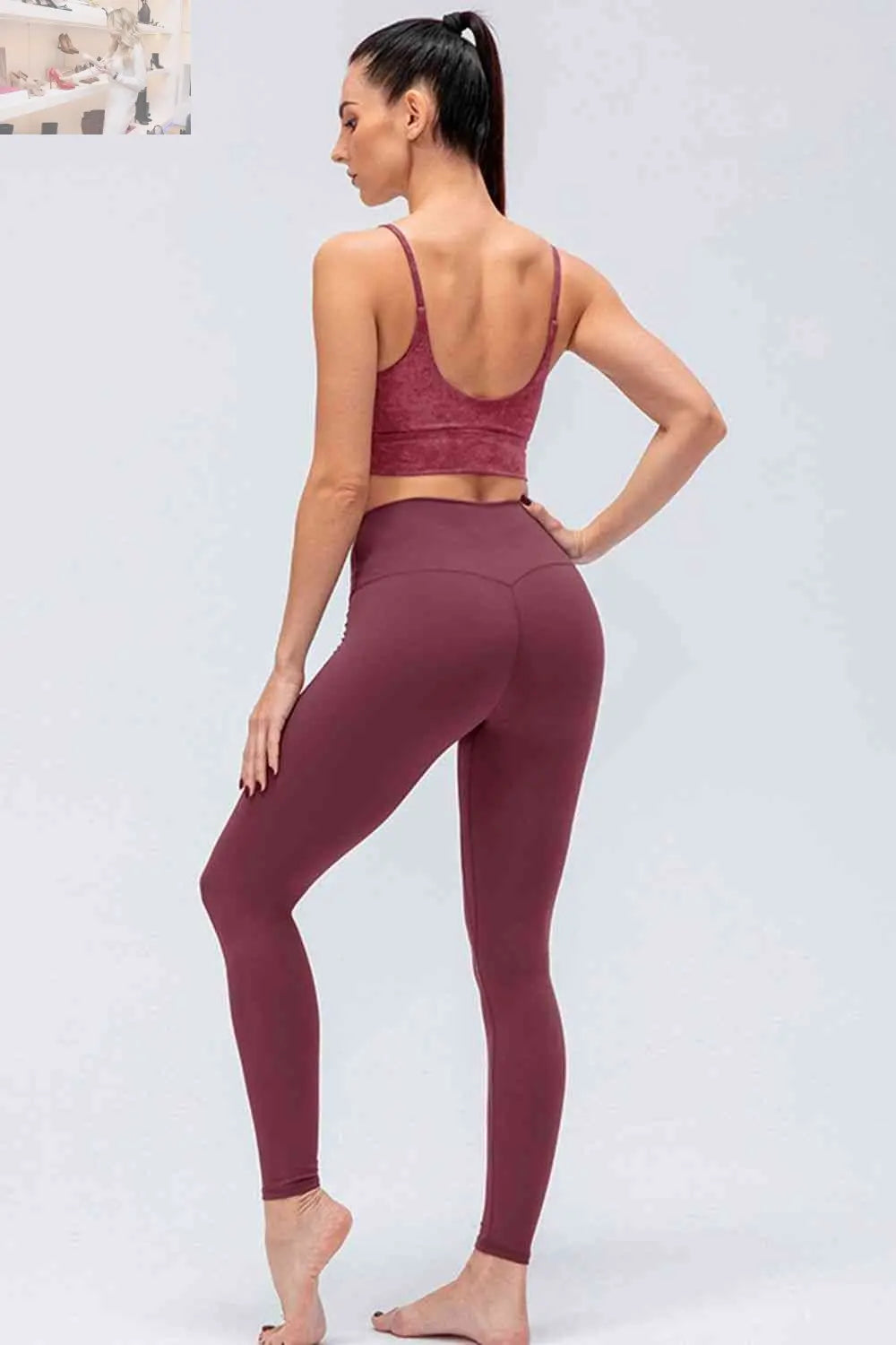 Wide Waistband Slim Fit Active Leggings - MegaSuperStar