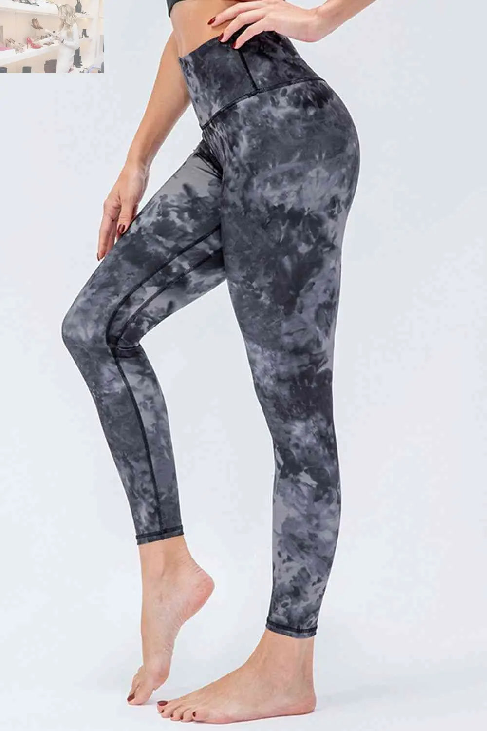 Wide Waistband Slim Fit Active Leggings - MegaSuperStar