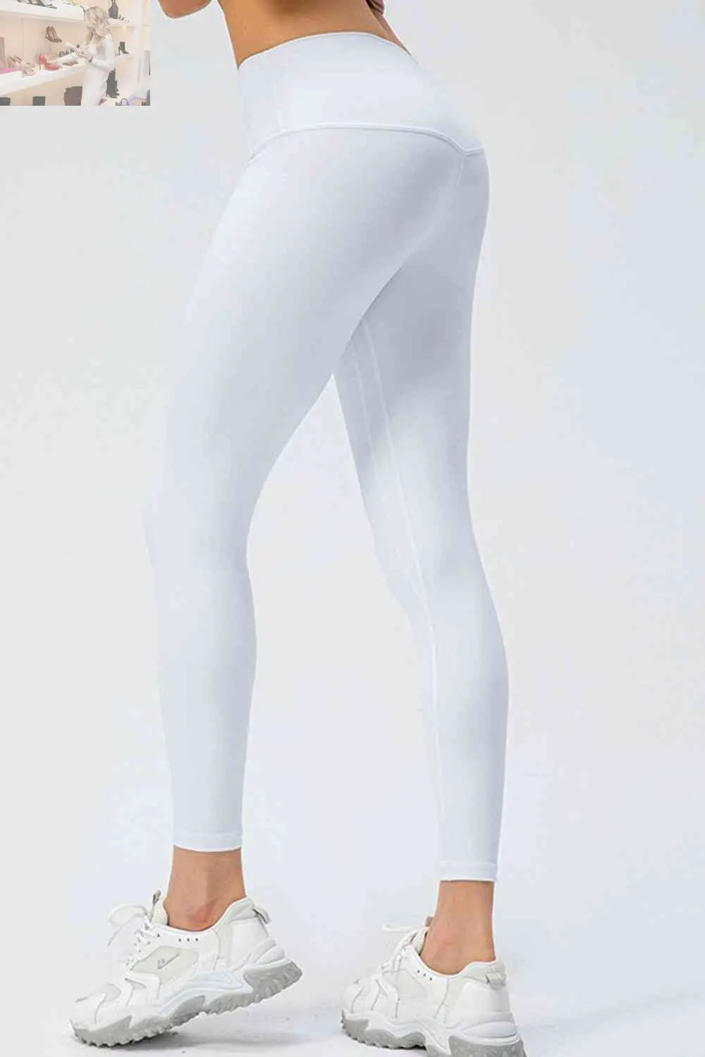 Wide Waistband Slim Fit Active Leggings - MegaSuperStar