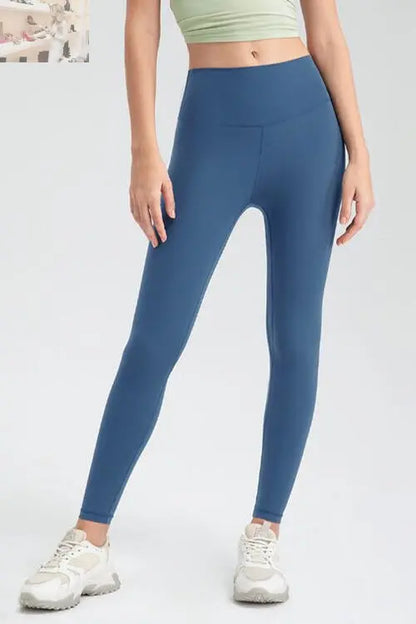 Wide Waistband Slim Fit Active Leggings - MegaSuperStar