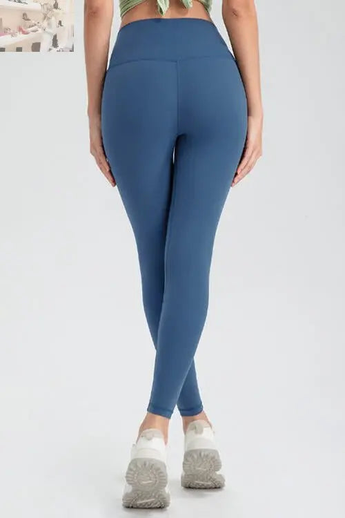 Wide Waistband Slim Fit Active Leggings - MegaSuperStar