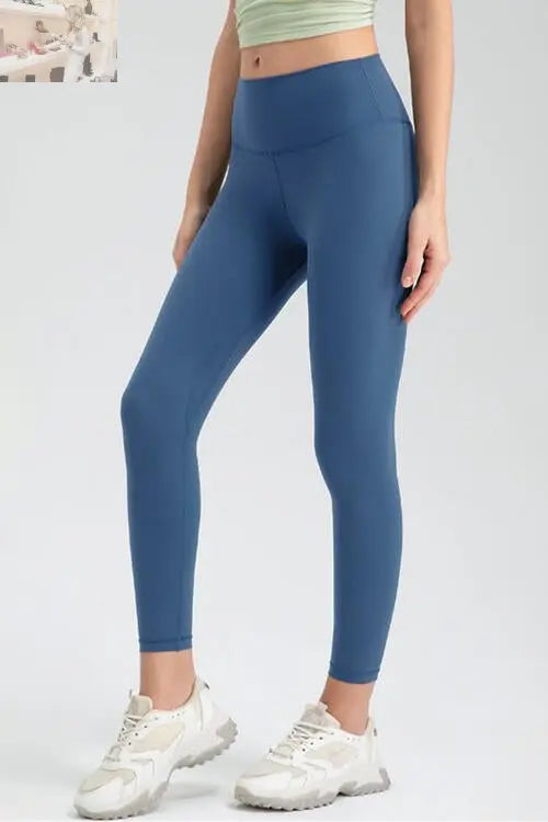 Wide Waistband Slim Fit Active Leggings - MegaSuperStar