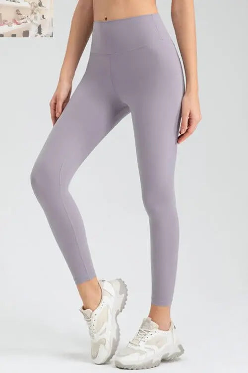 Wide Waistband Slim Fit Active Leggings - MegaSuperStar