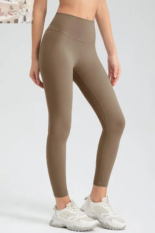 Wide Waistband Slim Fit Active Leggings - MegaSuperStar