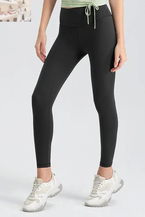 Wide Waistband Slim Fit Active Leggings - MegaSuperStar