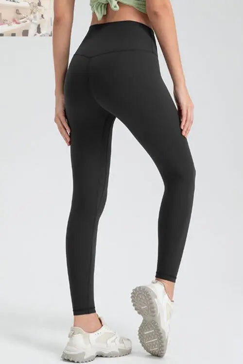 Wide Waistband Slim Fit Active Leggings - MegaSuperStar