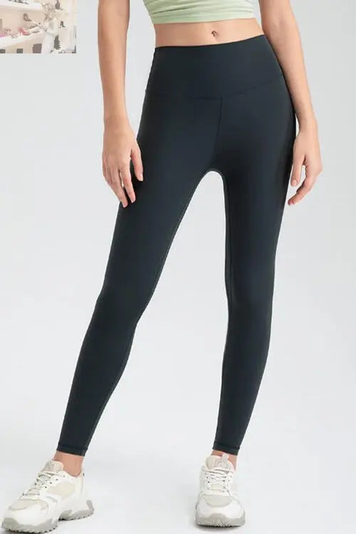 Wide Waistband Slim Fit Active Leggings - MegaSuperStar