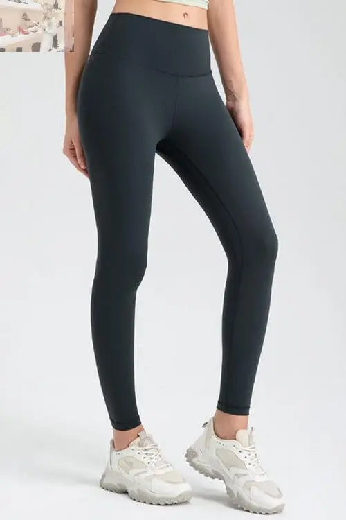 Wide Waistband Slim Fit Active Leggings - MegaSuperStar