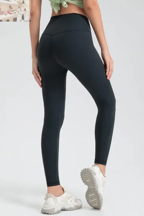 Wide Waistband Slim Fit Active Leggings - MegaSuperStar