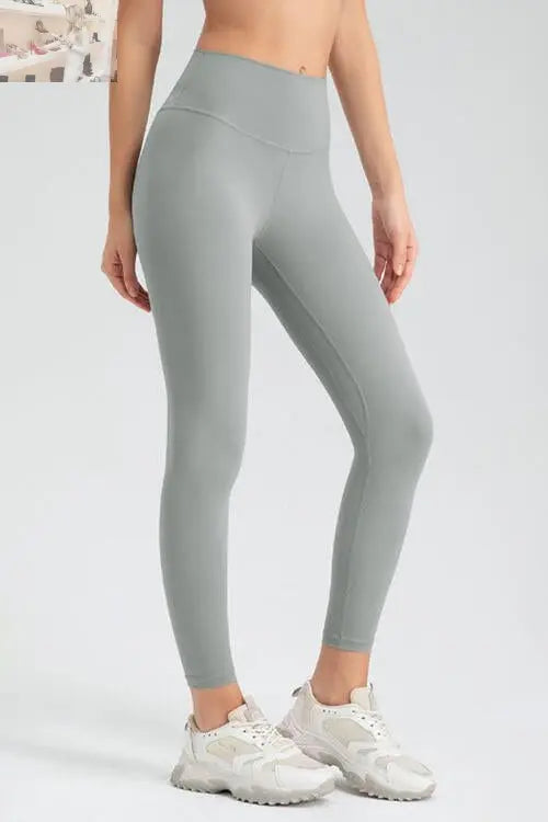 Wide Waistband Slim Fit Active Leggings - MegaSuperStar