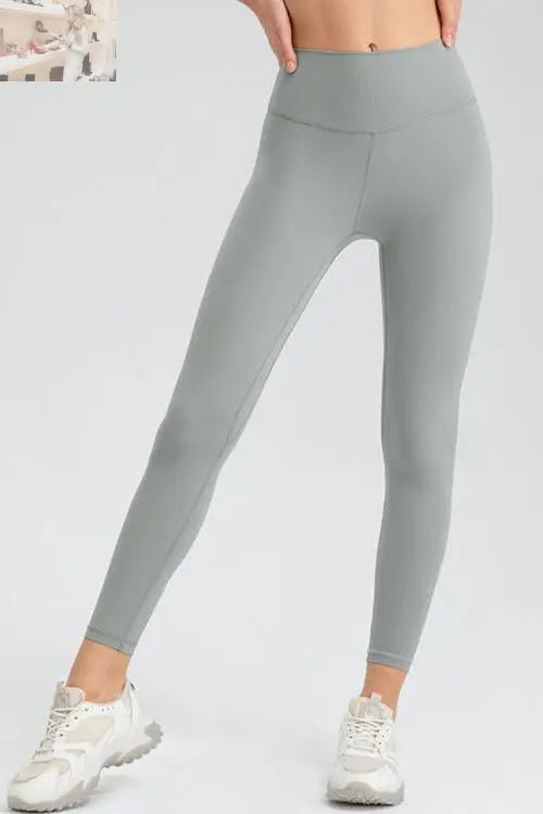 Wide Waistband Slim Fit Active Leggings - MegaSuperStar