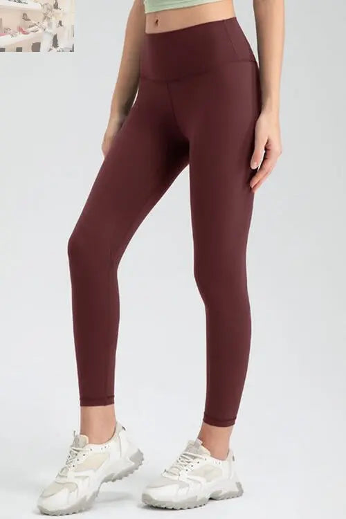 Wide Waistband Slim Fit Active Leggings - MegaSuperStar