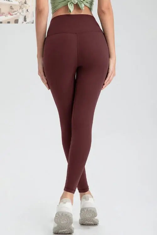 Wide Waistband Slim Fit Active Leggings - MegaSuperStar