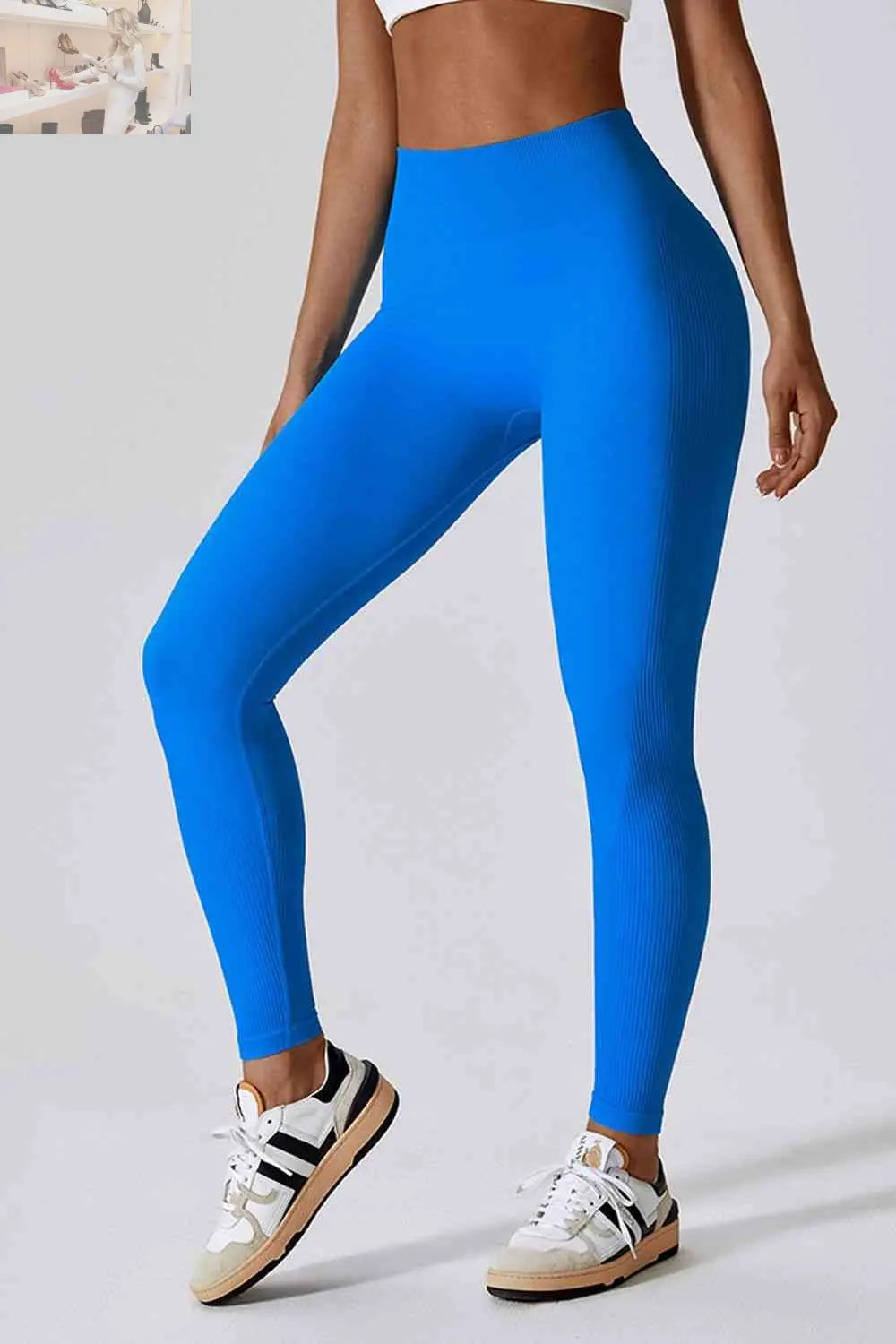 Wide Waistband Slim Fit Long Sports Leggings - MegaSuperStar