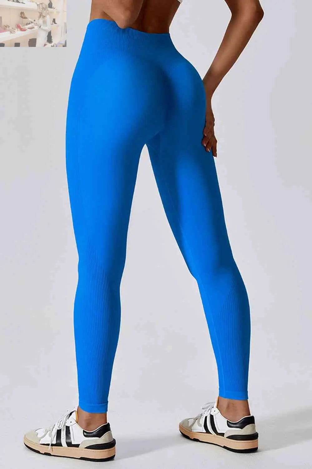 Wide Waistband Slim Fit Long Sports Leggings - MegaSuperStar