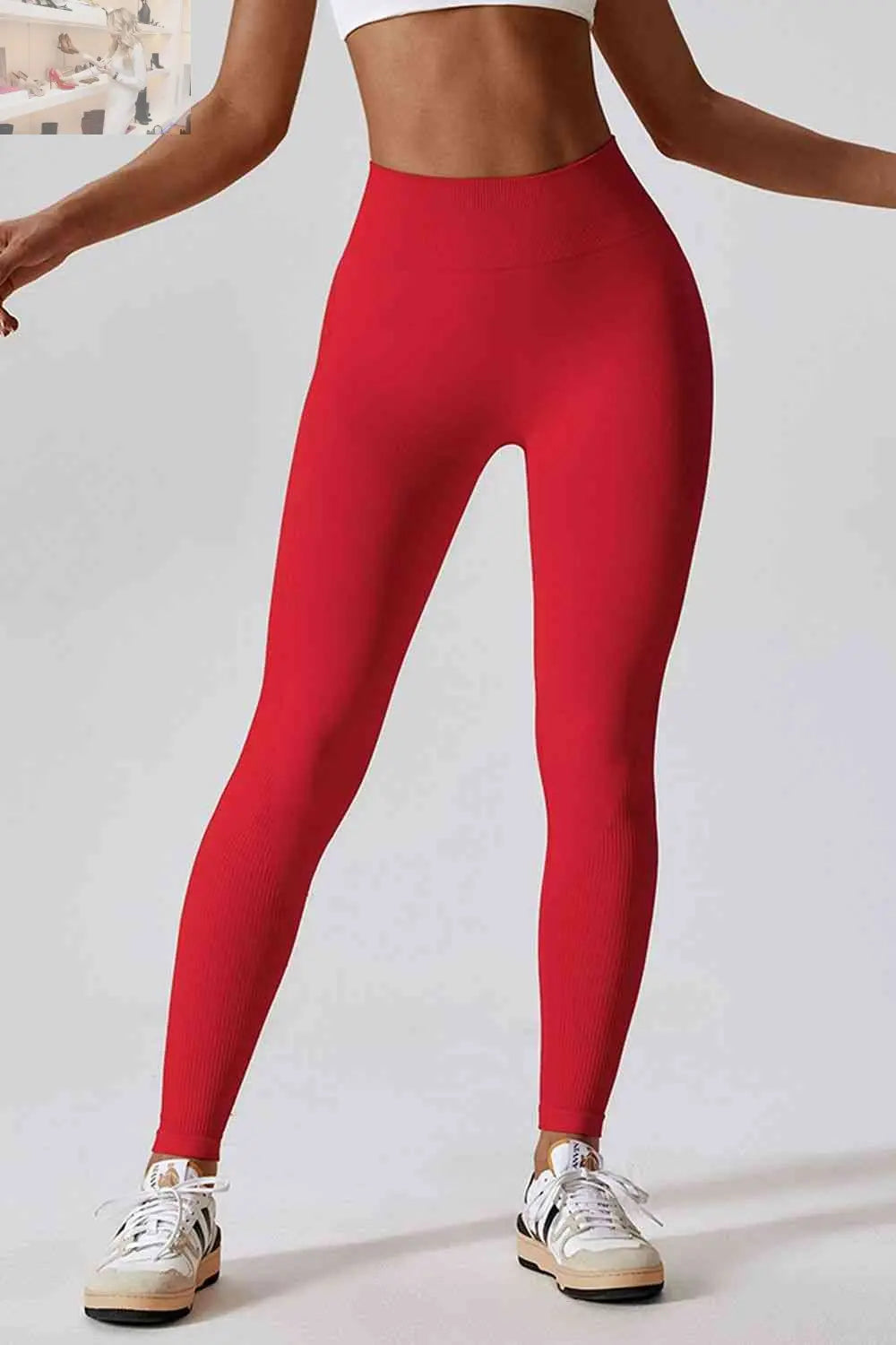 Wide Waistband Slim Fit Long Sports Leggings - MegaSuperStar